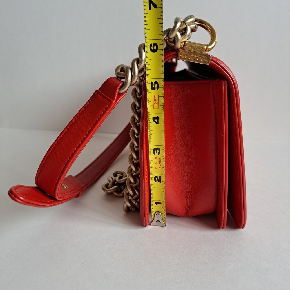 Chanel Red Python Medium Boy Flap Bag - Picture 14 of 16